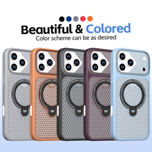 เคสโทรศัพท์แม่เหล็กแบบใหม่ ผิวด้าน ระบายความร้อน สำหรับ iPhone 18 13 17 Pro Max 14 15 16 Plus พร้อม 360 °   ฝาครอบป้องกันขาตั้งแบบหมุนได้ - Product Image 2