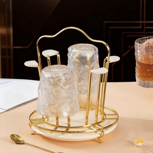 Portavasos redondo Jh con bandeja, escurridor portátil para sala de estar y cocina, almacenamiento de tazas - Product Image 4