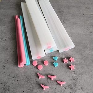 Molde cuadrado de silicona para fabricación de jabón, columna de tubo con forma de corazón, luna y estrella, suministros de fabricación de jabón, hecho a mano - Product Image 4