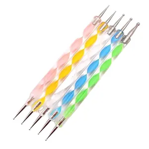 5Pcs Nails Art Dotting Pen Double-Head Swirl Marbleizing Steel Dotting Pen Professional Drawing/ Dotting/Diamonds Manicure Tools