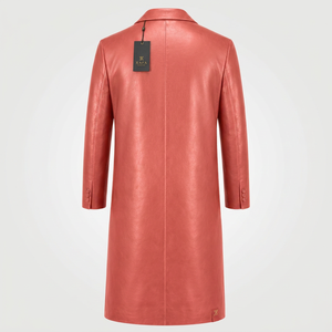 Abrigo de Cuero para Hombre, Chaqueta Larga Resistente, Estilo de Cuero Premium, Costuras Fuertes, Ajuste Cómodo, Ropa de Invierno para Hombre - Product Image 2