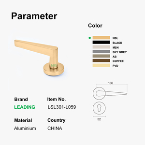 Gagang pintu aluminium untuk Interior kamar tidur dan Hotel pegangan pintu kayu emas perangkat keras pintu Modern - Product Image 2