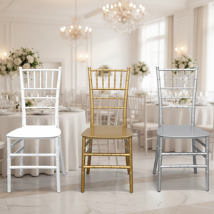 Chaises de mariage pour hôtel, en plastique PP imitation bambou, empilables, modernes, de luxe, pour salle à manger, banquet, loisirs, chaises Chiavari pour la maison - Product Image 6