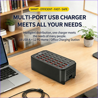 Hub USB-C de 30 Puertos con Salida Real de 300W (12C+18A) para Sala de Conferencias, Distribución Dinámica de Energía, Detección Automática, IC Inteligente