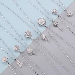 Rotating Anxiety Sunflower Pendant Necklace for Women Zircon Crystal Anti-Stress Fidget Necklace Spining Necklace Luxury Jewelry