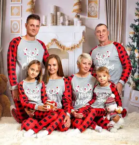 Ensemble de pyjamas de Noël Buffalo à carreaux assortis pour la <span class=keywords><strong>famille</strong></span> 2023 <span class=keywords><strong>personnalisé</strong></span> - Product Image 1