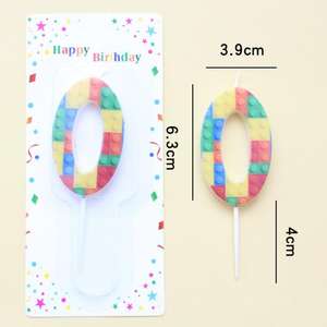 Bougie Chiffres 0-9 en Blocs de Construction Décoratifs Thème Dessins Animés <span class=keywords><strong>Lego</strong></span> Faits à la Main pour Fête d'<span class=keywords><strong>Anniversaire</strong></span> - Vente en Gros - Product Image 4