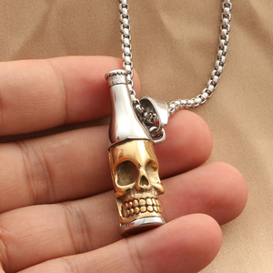 Skull Bottle Pendant Stainless Steel Themed Pendants Men's Fashion Gift Jewelry Retro Punk Style - Product Image 4