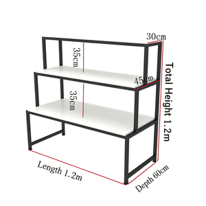 Présentoir à chaussures moderne à 3 niveaux, étagère étagée en métal noir, <span class=keywords><strong>meuble</strong></span> blanc, pour boutique, magasin de détail, support à chaussures autoportant - Product Image 3