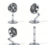 Ventilateur de bureau flexible en alliage, réglable, pliable, rechargeable, portable, avec support pour téléphone portable, pour bureau et maison, OEM