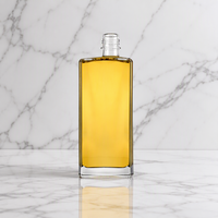 Bouteille de whisky rectangulaire en verre transparent à fond épais de 700 ml et 750 ml avec bouchon en liège et sérigraphie, vide, vente en gros