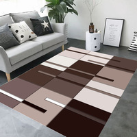 Hapton Geometrisches Streifenmuster 10mm Mittellanger Flor Wasserdichter Schalldämpfender Langlebiger Hochwertiger Teppich für Zuhause und Reisen