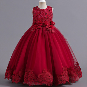 Outong-ropa de boda Yoliyolei, vestido de princesa de malla bordada, vestidos de fiesta de <span class=keywords><strong>Boutique</strong></span> de algodón para niña - Product Image 3