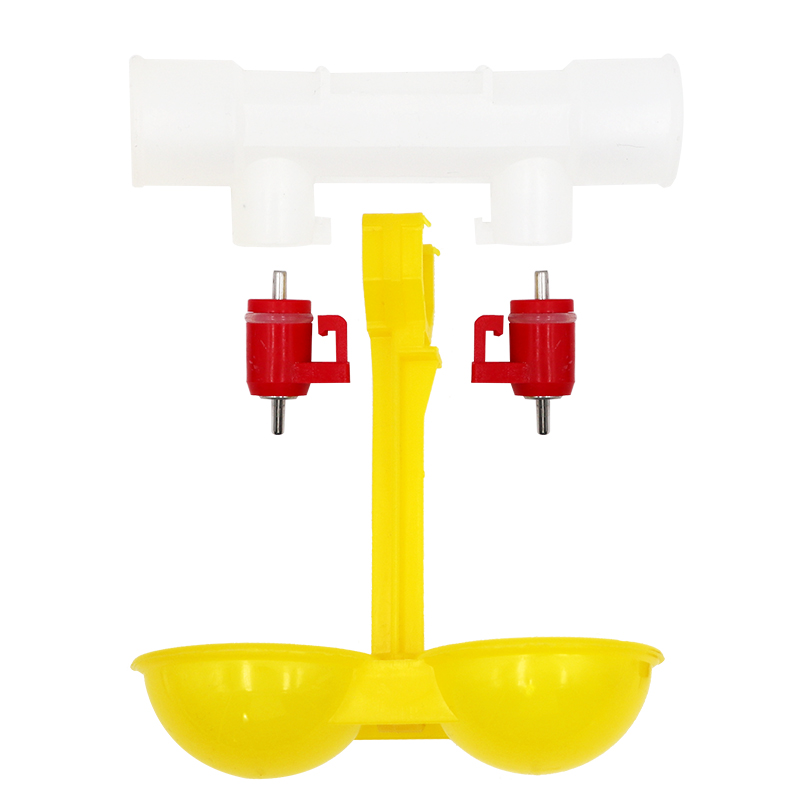 Poultry Chicken Double Outlet Drinking Hanging Chicken Bird Quail Cups Nipple Drinker Poultry Waterer Feeding Supplies