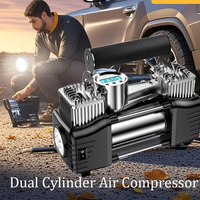 Portable Tire Inflator Equipped Hot Selling Munti-functionnal Inflator Rapid Inflation Potable Double Cylinder Tyre Air Pump
