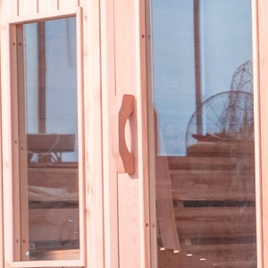 Phẳng Thủy Tinh Ngoài Trời Thùng Tắm Hơi Gỗ Đốt Bếp Hơi Nước Tắm Hơi Với Gối * 2 - Product Image 4