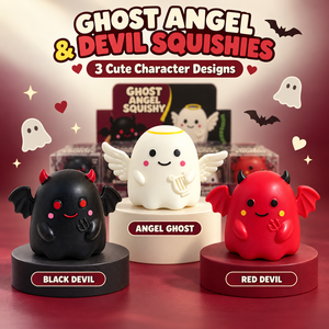Grand jouet à presser en forme d'ange, de démon ou de fantôme pour Halloween, jouet anti-stress, cadeau pour enfants - Product Image 3