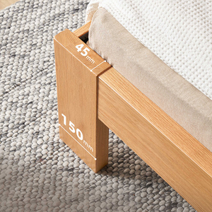 Letto moderno in legno massello di quercia nordica 1.5 metri di larghezza 1.8 metri lungo letto matrimoniale per camera da letto principale - Product Image 4