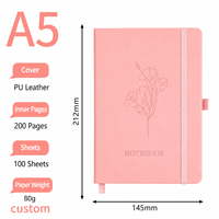 Carnet de notes OEM pour cadeaux culturels et créatifs, design frais, gaufré, avec sangle, carnet de bureau artistique, usine de fabrication