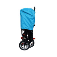 Chariot de shopping pliable en métal Chariot de plage pour poussette de bébé avec quatre roues personnalisables OEM