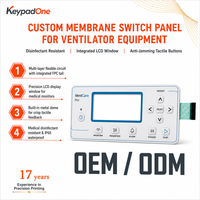 Interrupteur à membrane anti-corrosion personnalisé, clavier de fenêtre intégré, panneau de commande pour ventilateur médical