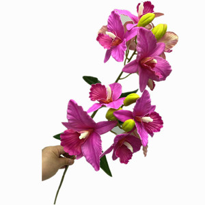 Plante d'orchidée Phalaenopsis artificielle faite à la main, 11 têtes, deux fourches, grand <span class=keywords><strong>cymbidium</strong></span> pour la fête des mères - Product Image 6