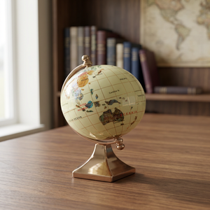 Traditional Desktop Globe Metal Base Rotating Educational Ornament Foreign Culture Design - Product Image 3