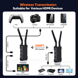 1080P Full HD 1300ft không dây HDM tôi Extender Kit không dây HDM tôi máy phát và máy thu với vòng lặp ra - Product Image 5