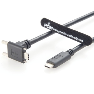 Kabel USB 3.1 Tipe C dengan Pengunci Sekrup, Male ke Male, Sudut 90 Derajat, untuk Kamera Industri, Sistem Sensor Visi Mesin - Product Image 3