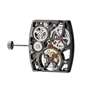 ENLOONG Luxury Skeleton Tonneau Tourbillon Movement With 25 Jewels Manual Winding OEM LOGO Tourbillon Movement