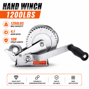 Nuevo Mini Guincho Manual para <span class=keywords><strong>Remolque</strong></span> de <span class=keywords><strong>Barco</strong></span> 1200LBS con Correa de 10M, Relación de Engranajes 4:1, Piezas para Semirremolque - Product Image 1