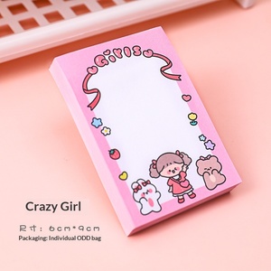 Custom Cartoon Cat Girl <b>Sticky</b> <b>Note</b> Pad Private Label Stationery with Self-Adhesive Feature - Product Image 6