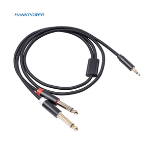 Ordenador chapado en oro de aleación de aluminio conectado a la consola mezcladora <span class=keywords><strong>2</strong></span> en 1 Cable blindado de audio de 3,5mm a 6,35mm - Product Image 2