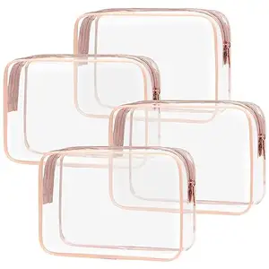 Promotional Gift Clear Pvc makeup bag Cosmetic Storage Zipper Bag With Printing Logo