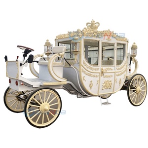 Zhenda OEM Luxury Factory Price Customized <b>White</b> Pink/<b>White</b> Electric Wedding Royal Horse Carriage 1 Year Warranty - Product Image 1