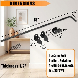 Loquet de sol robuste en acier de 18 pouces pour <span class=keywords><strong>portail</strong></span>, conçu pour les portails en bois, métal et vinyle - Product Image 3