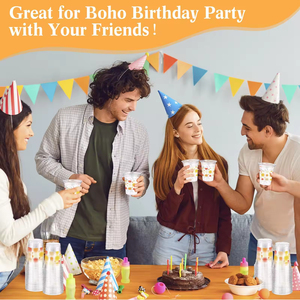 Singhoow 50 Pcs <b>16</b> oz Sunflower Disposable Plastic Cups Clear Cold Drinking Tumblers for <b>Birthday</b> Parties Home Office 90mm - Product Image 4