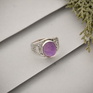 Bague de fiançailles et de mariage classique en argent sterling 925 avec améthyste naturelle, cadeau de haute qualité pour elle, bijoux en gros - Product Image 2