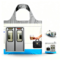 Sacs fourre-tout en nylon ECO personnalisés pochette à fermeture éclair 3d sac pliable étanche souvenir d'illustration réutilisable