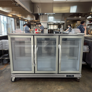 Refrigerador de estilo Mostrador de barra comercial de puerta abierta Refrigerador de pantalla incorporado móvil para aplicación de enfriamiento de hoteles - Product Image 3