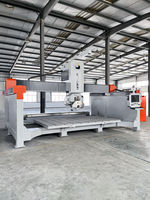 Scie à pont CNC 5 axes GQ-3220DST pour la découpe de pierre 3200x2000mm, machine de découpe automatique robuste pour dalles de granit, marbre et quartz