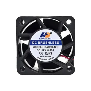 Hangdahui quiet high quality dc fan 40mm 5v cooling fan axial brushless 12v 40x40x20mm 2 ball bearing 5v cooling fan