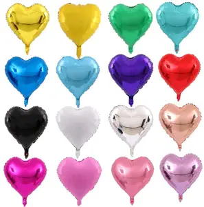 Hintcan balão em forma de coração, balão colorido de 18 polegadas, amor, coração, folha para casamento, dia dos namorados
