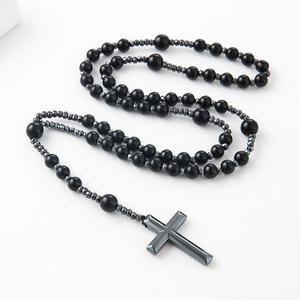 <span class=keywords><strong>Collana</strong></span> <span class=keywords><strong>con</strong></span> croce di ematite religiosa classica da uomo <span class=keywords><strong>collana</strong></span> <span class=keywords><strong>con</strong></span> <span class=keywords><strong>rosario</strong></span> <span class=keywords><strong>con</strong></span> perline in pietra di tigre naturale 8mm - Product Image 1