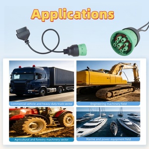 XIN YING YMX-0041 3FT J1939 Type 2 Vrouwelijke Adapter 4 Mannelijke Terminals OBD2 Rechtshoekige Pin Kabel PVC Koperen Kern Diagnostische Kabel - Product Image 5