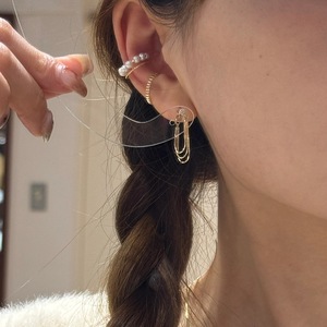 Boucles d'oreilles en argent sterling S925, design de luxe léger, triple chaîne multicouche, serpent, os, pompon, pour femmes, mode japonaise, cerceau - Product Image 3