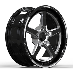 Jantes de voiture en alliage d'aluminium forgé, cinq branches, noires, usinées, 18x7J ET 0 PCD 5x120 CB 66.9 pour Chevrolet SS berline 2015 - Product Image 1