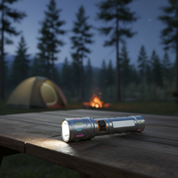 Lampe torche télescopique à zoom en alliage d'aluminium, batterie 18650, portée de 1000 m, 3 modes, IP20, laser, extérieur, domestique, d'urgence