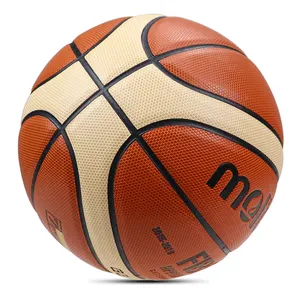 Basket Kualitas Bagus Desain Baru Basket Ukuran 7 PU Logo Kustom Bola Basket Moled untuk Latihan