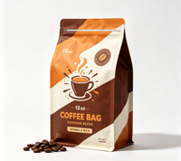 Sacs à café biodégradables personnalisés de 12 oz en gros, emballages de 250 g pour café, sacs en plastique de 12 oz pour les entreprises de café avec valve
